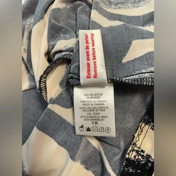 Abstract Print Drape Front Top - Picture 3 of 3